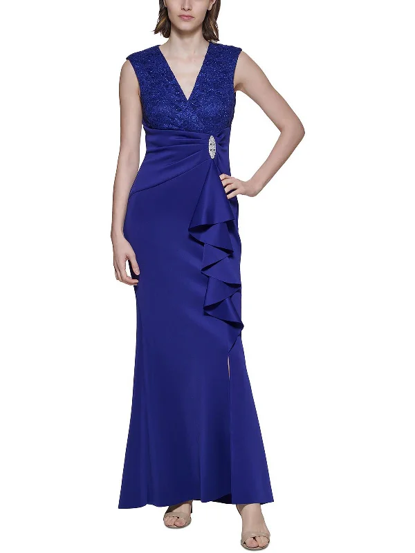 Womens Lace Sleeveless Evening Dress A-Line Day Work