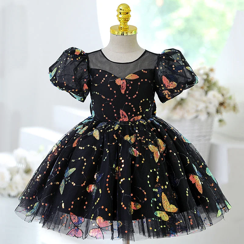 Baby Girl Formal Prom Dresses Toddler Summer Sequins Butterfly Birthday Party Dresses Off-the-shoulder Bohemian Festive Baby Girl Formal Prom Dresses Toddler Summer Sequins Butterfly Birthday Party Dresses Off-the-shoulder Bohemian Festive