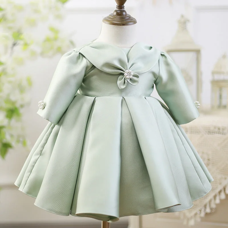 Girls Pageant Dresses Baby Girl Long Sleeve Beaded Fluffy Birthday Party Dresses Tunics Chic fashionable Girls Pageant Dresses Baby Girl Long Sleeve Beaded Fluffy Birthday Party Dresses Tunics Chic fashionable