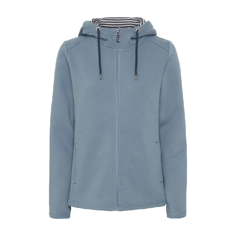 Juliane Sweatshirt - Ash Blue Hoodie with Longline Fit Extended Stylish