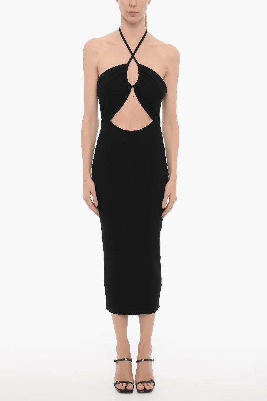 AllSaints Ribbed TONI Halterneck Dress with Cut-Out Detail Tunics Sophisticated sleek AllSaints Ribbed TONI Halterneck Dress with Cut-Out Detail Tunics Sophisticated sleek