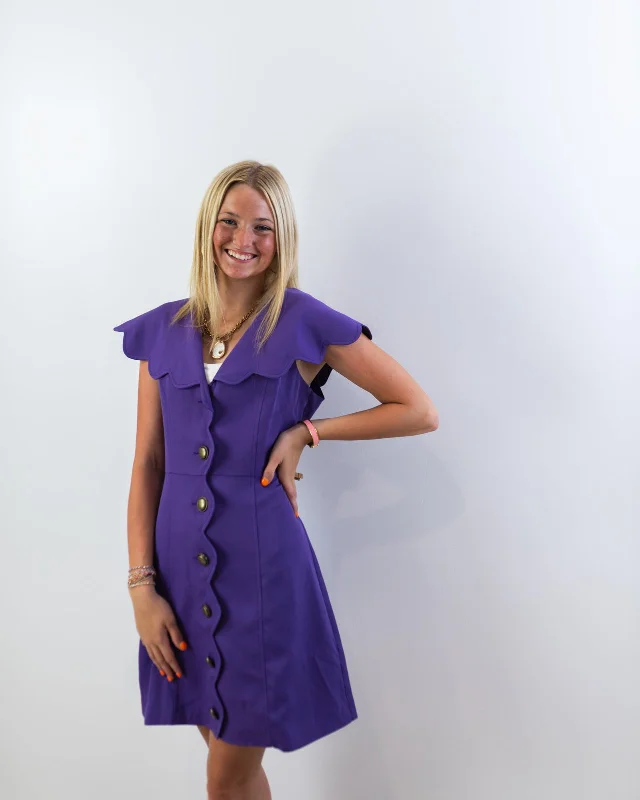 Catch Your Gaze Scalloped Mini Dress Elegant Satin Mini Dress