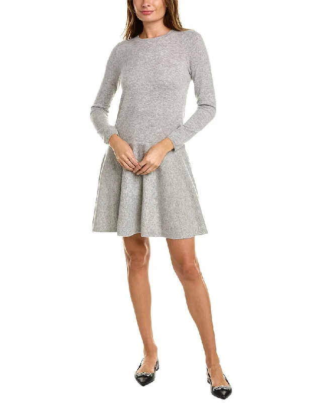 sofiacashmere Drop-Waist Cashmere Flare Dress Tunics Versatile stylish