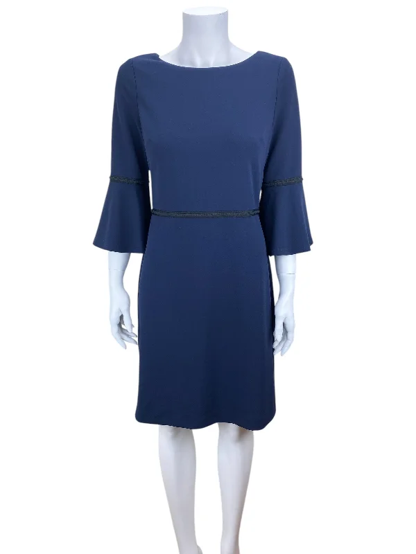 Tommy Hilfiger Women's Flounce Sleeve Dress Navy Size 8 Tunics Handmade artisanal