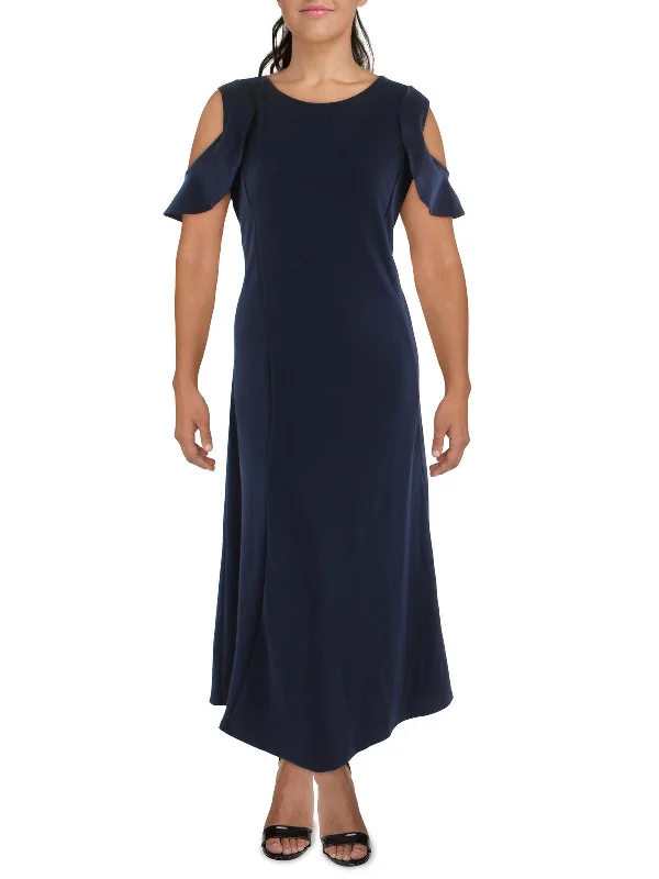 Womens Ruffle Sleeves Wide Neck Cocktail and Party Dress Tunics Office stylish