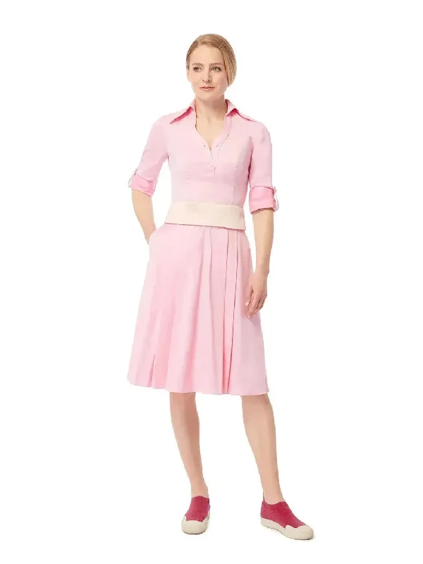EUCALYPTUS|3-Way Flared Shirt-Dress Tunics Satin smooth