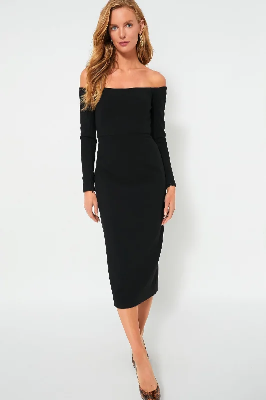 Black Off the Shoulder Alva Dress Tunics Denim casual