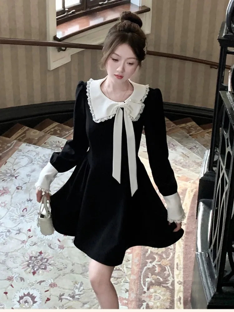 French Princess Womens Dresses Y2K Sweet Bow Lace-up Long Sleeves Birthday Party Mini Dress Female One Piece A-Line Vestidos New Cozy Jersey Mini Dress French Princess Womens Dresses Y2K Sweet Bow Lace-up Long Sleeves Birthday Party Mini Dress Female One Piece A-Line Vestidos New Cozy Jersey Mini Dress