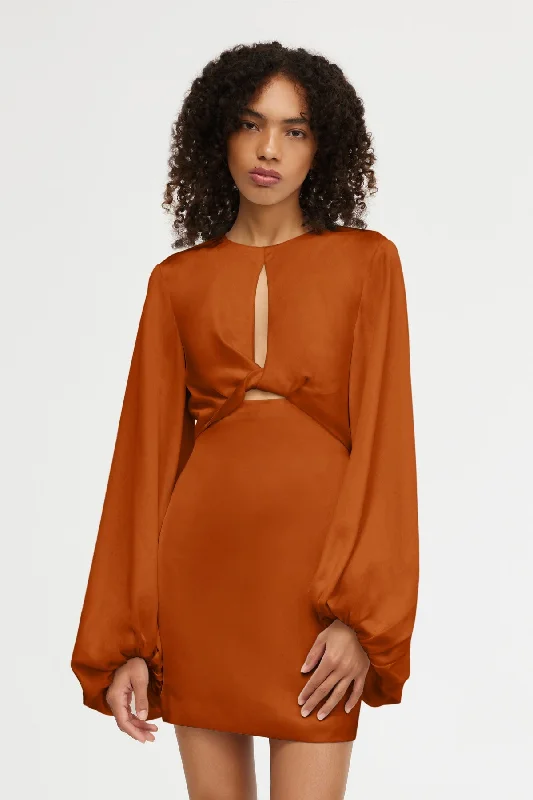Significant Other Holly Mini Dress - Clay Stylish Spaghetti Strap Mini Dress