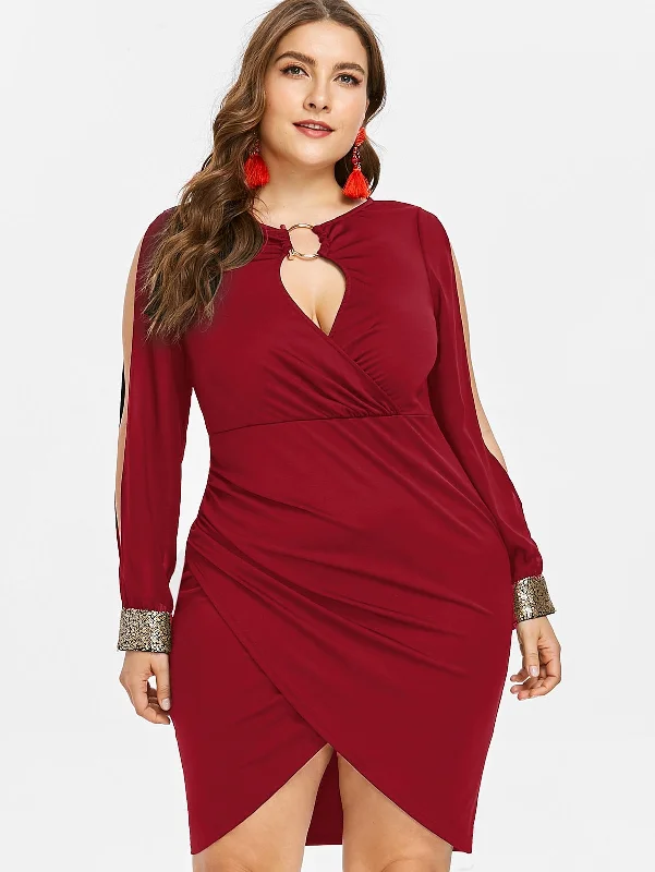 Rosegal Plus Size Dress Women Keyhole Neck Sequined Slit Bodycon Dress Spring Autumn Party Dresses OL Club Dresses Vestidos 5XL Tunics Wedding white Rosegal Plus Size Dress Women Keyhole Neck Sequined Slit Bodycon Dress Spring Autumn Party Dresses OL Club Dresses Vestidos 5XL Tunics Wedding white
