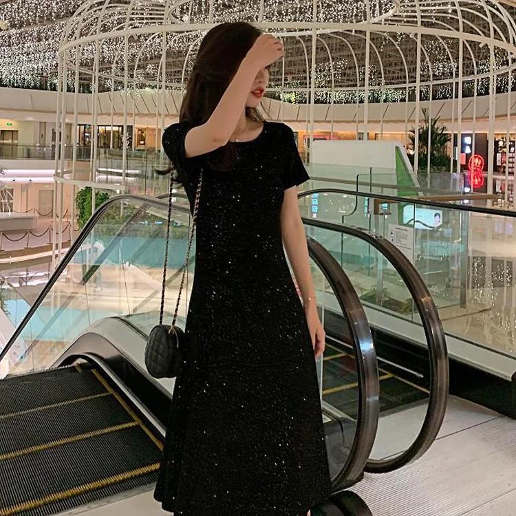 Gradient Glitter Dresses for Women 2020 Hollow Out Sequin Mini Bodycon Dress Long Sleeve Party Dress Tunics Bridal satin