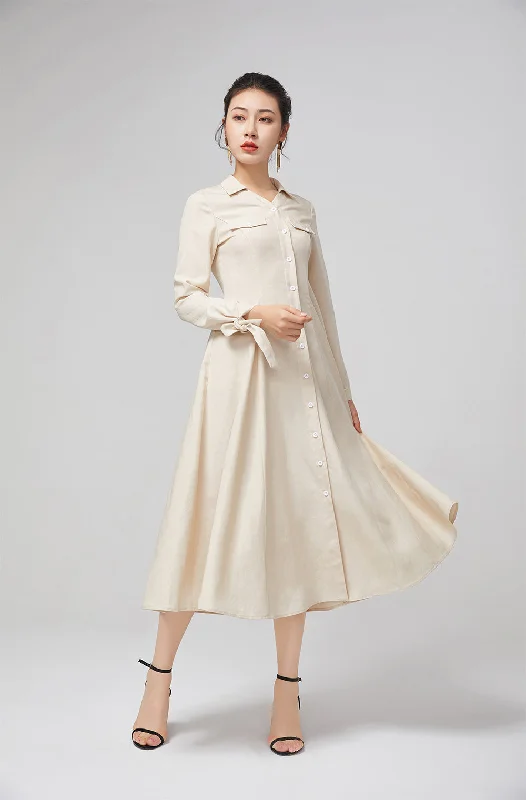 Beige dress party dress, dress with belt, womens dress 2220# Tunics Party sparkling