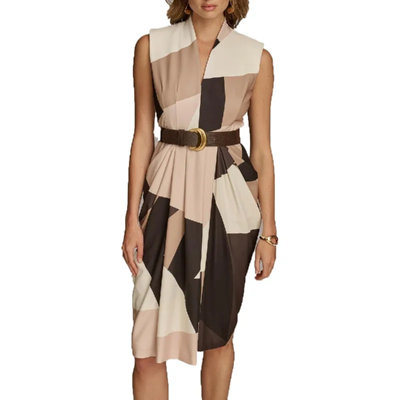 Womens Printed Polyester Sheath Dress Tunics Polka dots