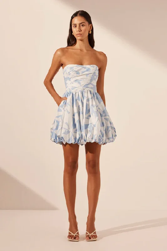 Shona Joy Mamounia Draped Bubble Mini Dress Cozy Ruched Mini Dress