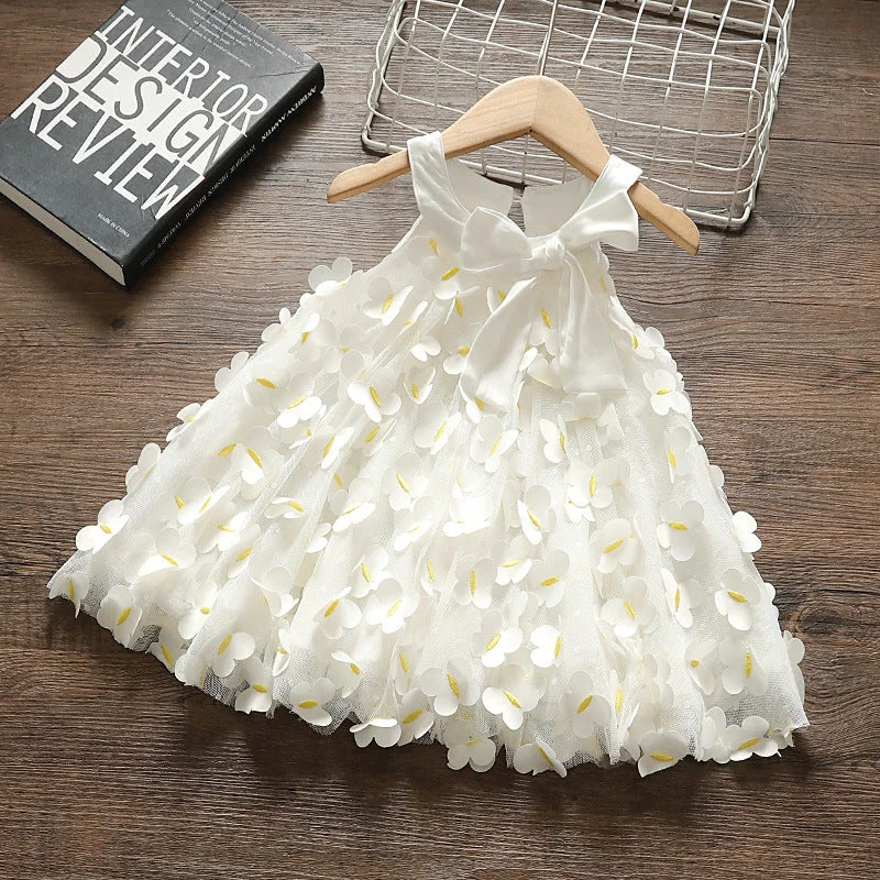Baby Girl Princess Dresses Toddler Summer Bow Butterfly Birthday Party Dress Tunics Practical easy-care