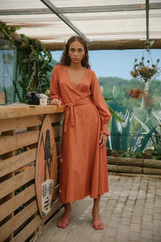 CELSIANA DRESS - ORANGE Tunics Print Colorful