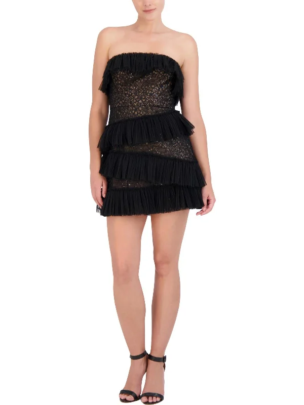 Womens Lace Tiered Cocktail And Party Dress Tunics Canvas sturdy