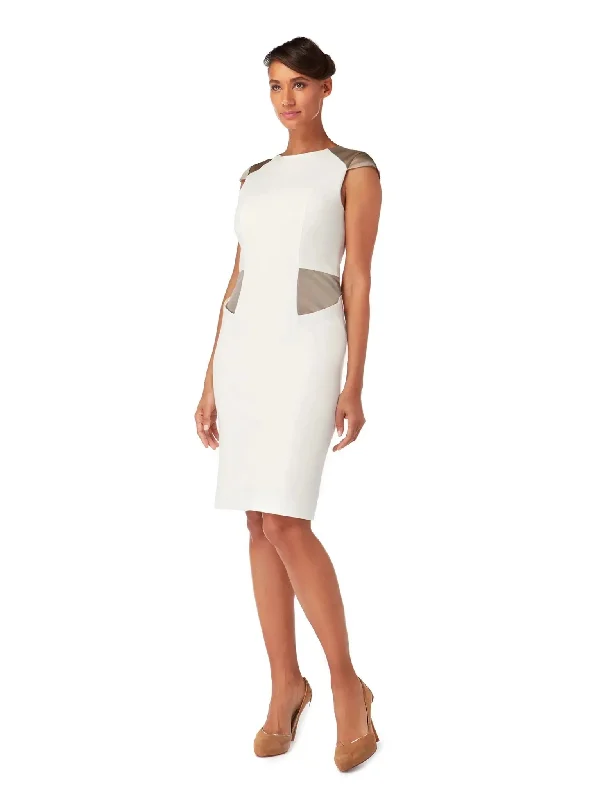 D018 _ LOTUS _ Cap-Sleeve Sheath Dress _ Ivory Tunics Gym athletic