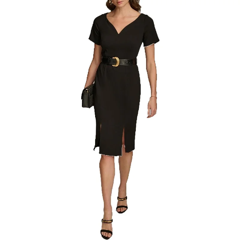 Womens Slit Polyester Wear To Work Dress Tunics Floral girly