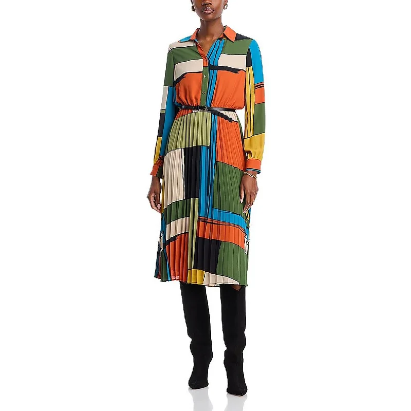 Womens Colorblock Polyester Sheath Dress Tunics Vintage classic