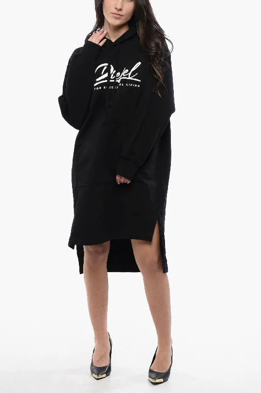 Diesel Asymmetrical Cut D-ILSE ITALICO Sweat Dress with Side Split Tunics Travel practical