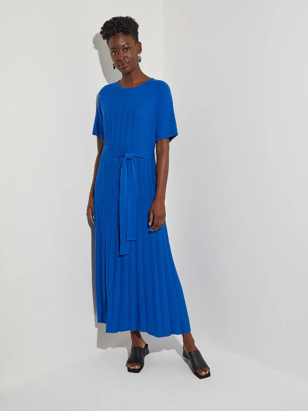 A-Line Tie-Waist Soft Ribbed Knit Dress Bodycon Club Sequined