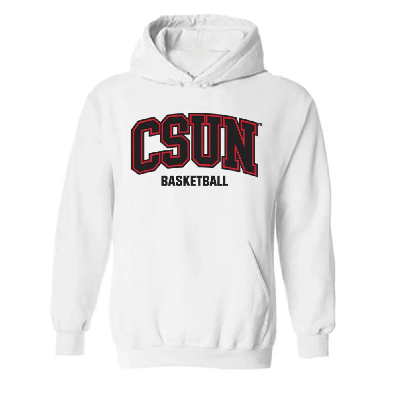 CSUN - NCAA Women's Basketball : Kylie Robertson - Classic Shersey Hooded Sweatshirt Hoodie with Monochrome Minimalist Simple
