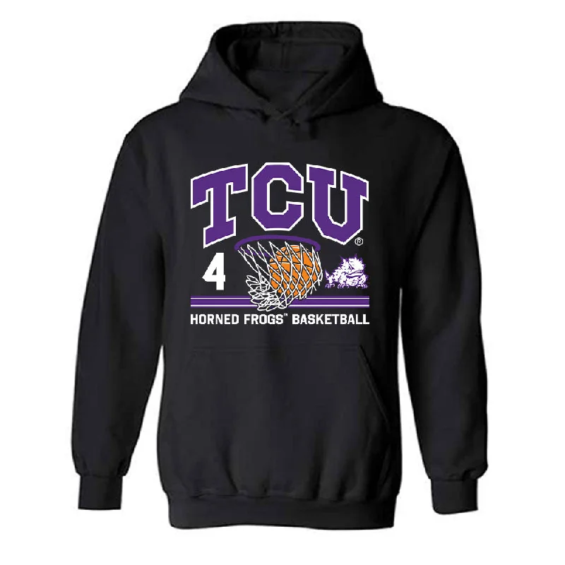 TCU - NCAA Women's Basketball : Donovyn Hunter - Sports Shersey Hooded Sweatshirt Hoodie with Elastic Waist Stretchable Comfortable