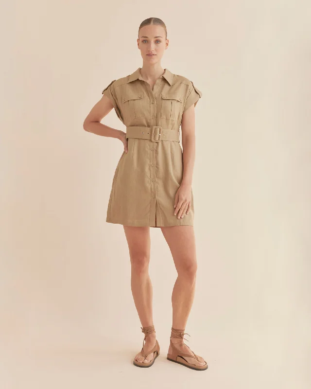 Esra Utility Mini Dress - Zataar Stylish Summer Mini Dress