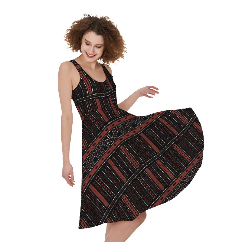 Aboriginal Indigenous Pattern Print Sleeveless Knee Length Dress Tunics Mesh breathable Aboriginal Indigenous Pattern Print Sleeveless Knee Length Dress Tunics Mesh breathable