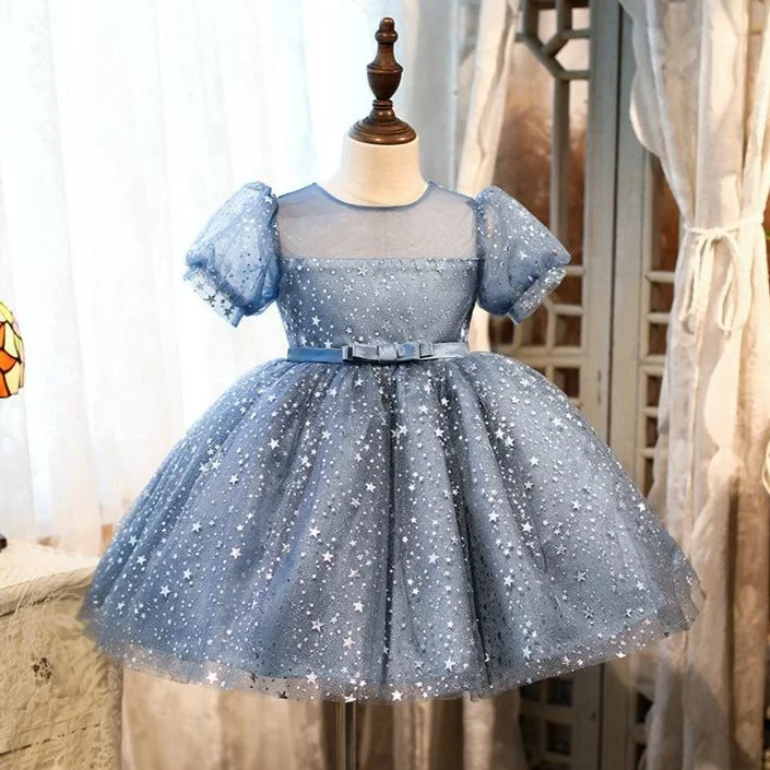 Baby Girl First Communion Dress Girl Summer Stars Fluffy Formal Princess Party Dress Tunics Satin smooth Baby Girl First Communion Dress Girl Summer Stars Fluffy Formal Princess Party Dress Tunics Satin smooth