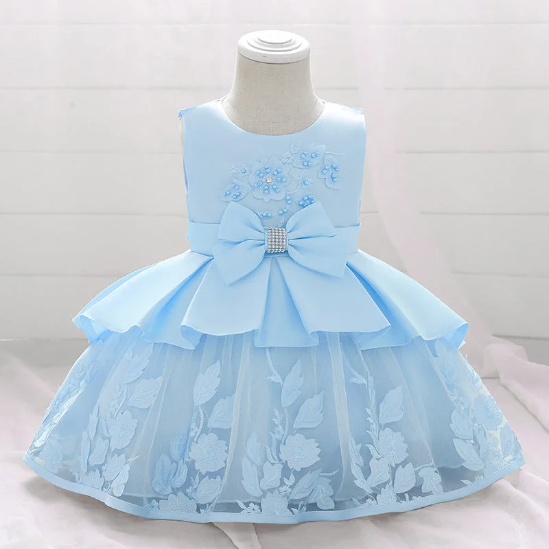 Baby Girl Birthday Party Dresses Infant Summer Embroidered Ball Gowns Princess Dresses Tunics Corduroy durable