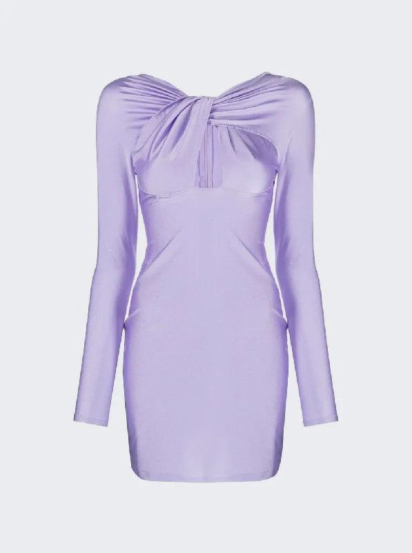 Coperni Twisted Cut-out Jersey Dress PURPLE Tunics Evening elegant