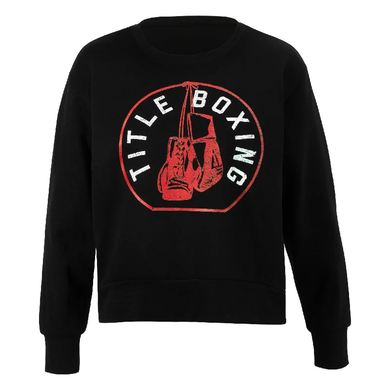 TITLE Boxing Women's Signal Crewneck Sweatshirt Hoodie with Drawcord Adjustable Secure