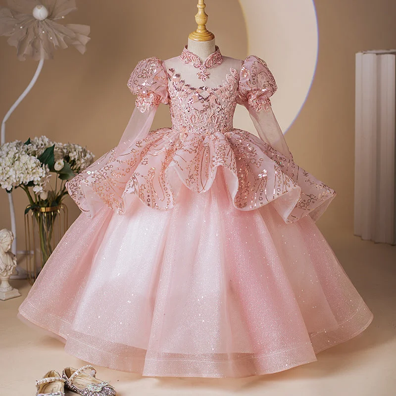 Girls Birthday Princess Dress Girls Pageant Dress Luxury Ball Gown sweetheart Neckline Romantic