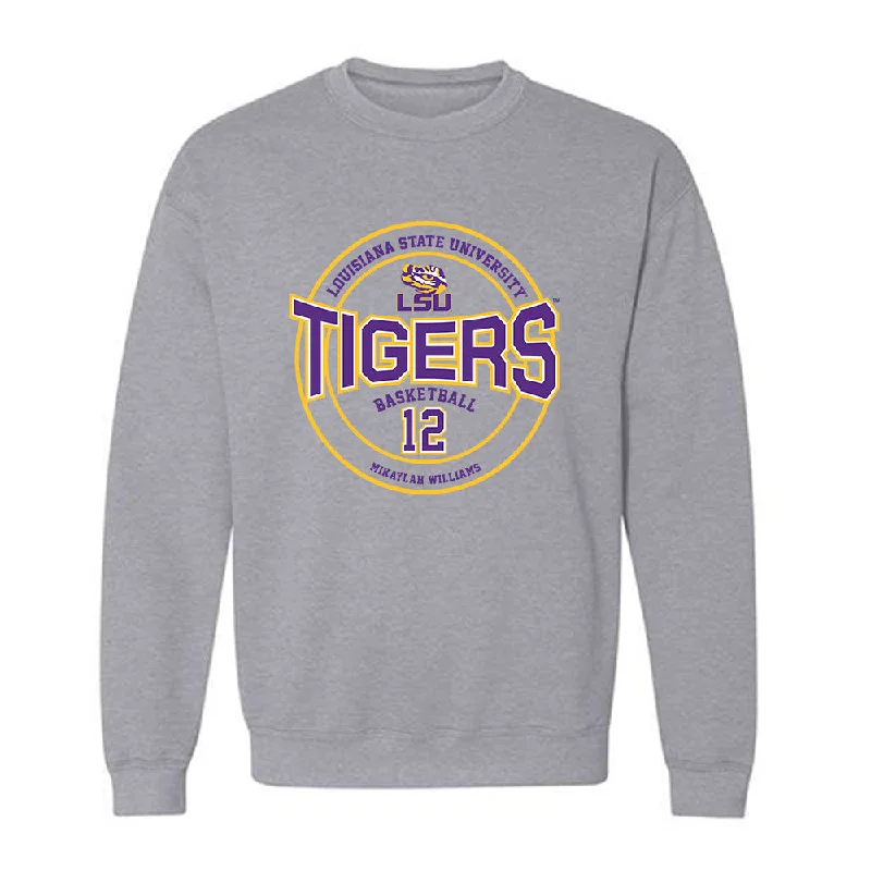 LSU - NCAA Women's Basketball : Mikaylah Williams - Classic Fashion Shersey Crewneck Sweatshirt Hoodie with Zipper Placket Modern Functional