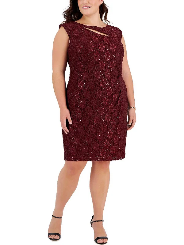 Plus Womens Cut Out Asymmetric Evening Dress Tunics Travel practical