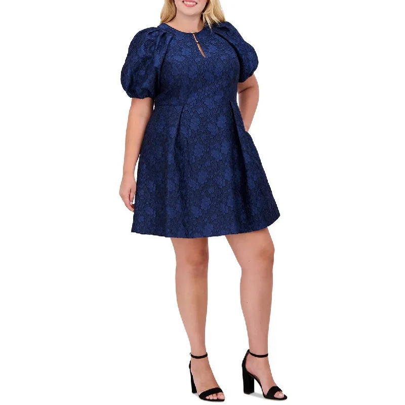 Plus Womens Embroidered Polyester Fit & Flare Dress Tunics Yoga stretchy
