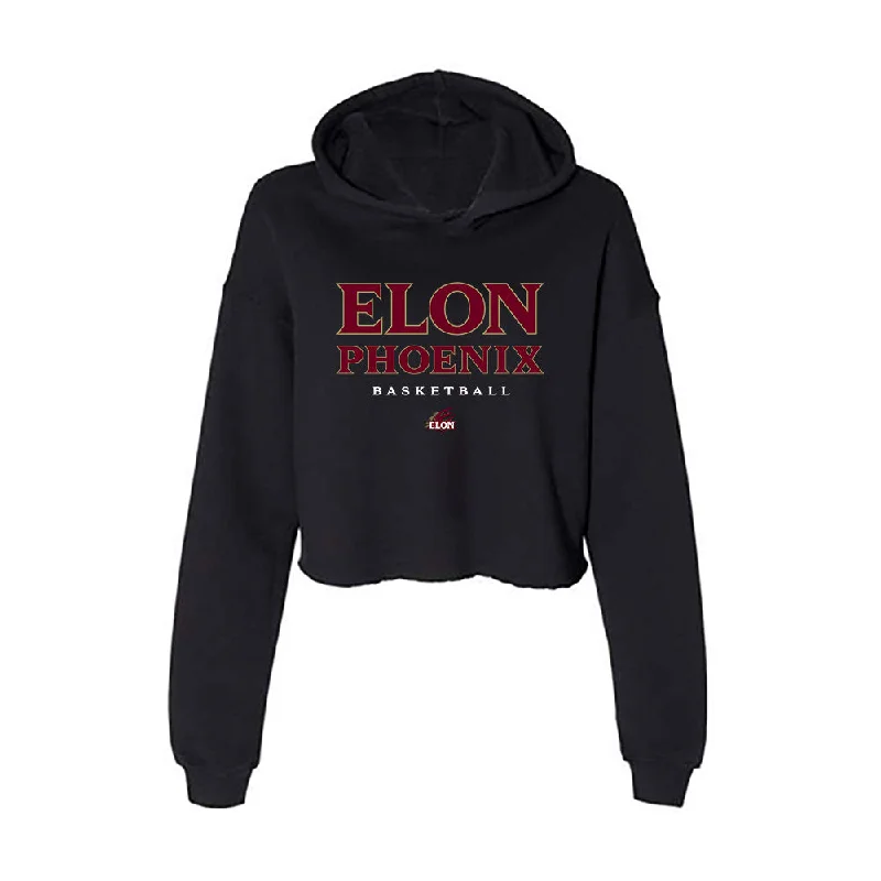 Elon - NCAA Women's Basketball : Hannah Dereje - Women's Crop Fleece Hoodie Hoodie with Sequins Glamorous Eye-catching Elon - NCAA Women's Basketball : Hannah Dereje - Women's Crop Fleece Hoodie Hoodie with Sequins Glamorous Eye-catching