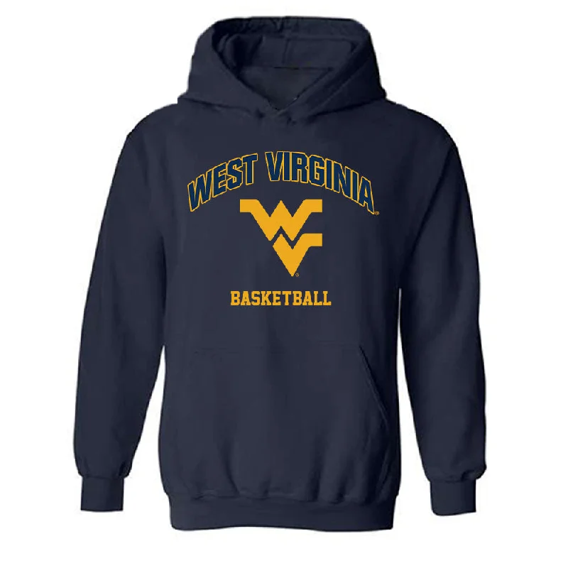 West Virginia - NCAA Women's Basketball : Tirzah Moore - Fashion Shersey Hooded Sweatshirt Hoodie with Contrast Stitching Detailed Premium West Virginia - NCAA Women's Basketball : Tirzah Moore - Fashion Shersey Hooded Sweatshirt Hoodie with Contrast Stitching Detailed Premium