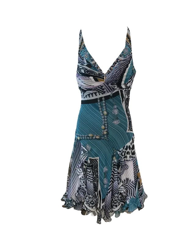 Diane Freis Print Chiffon Party Dress with Matching Stole. Square Neckline Feminine
