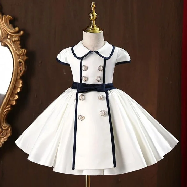 Girl Formal Princess Dresses Baby Girl White Elegant Button Birthday Party Dress Tunics Chinos classic Girl Formal Princess Dresses Baby Girl White Elegant Button Birthday Party Dress Tunics Chinos classic