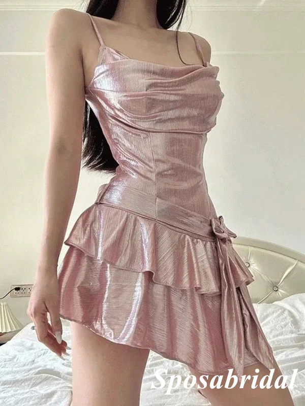 Sexy Special Fabric Spaghetti Straps Sleeveless A-Line Mini Dresses/ Homecoming Dresses, PD3667 Classic White Mini Dress Sexy Special Fabric Spaghetti Straps Sleeveless A-Line Mini Dresses/ Homecoming Dresses, PD3667 Classic White Mini Dress