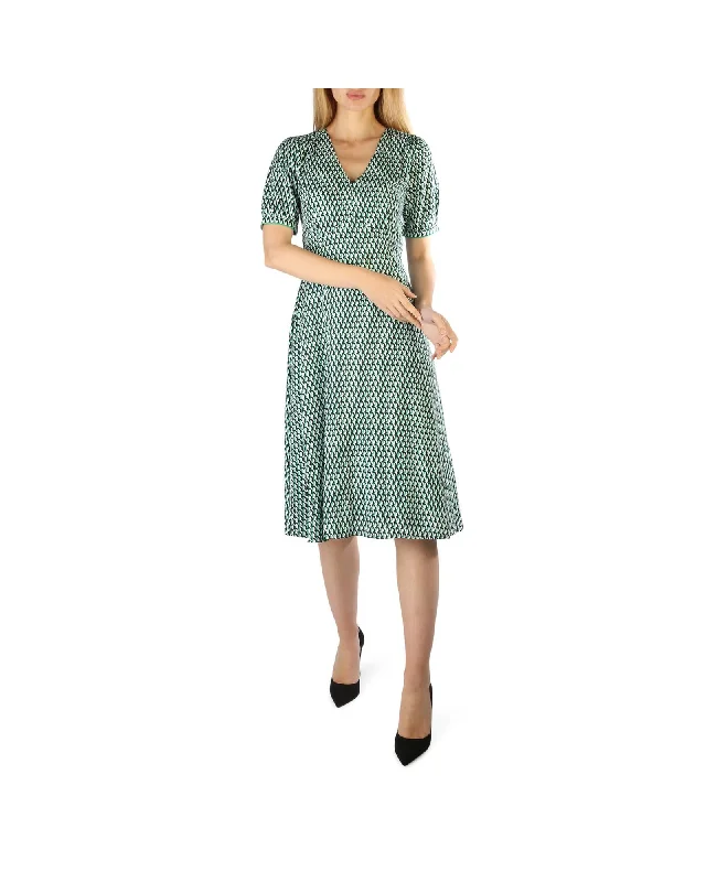 Tommy Hilfiger  Women's Fit and Flare Printed Dress Green Tunics Fleece cozy
