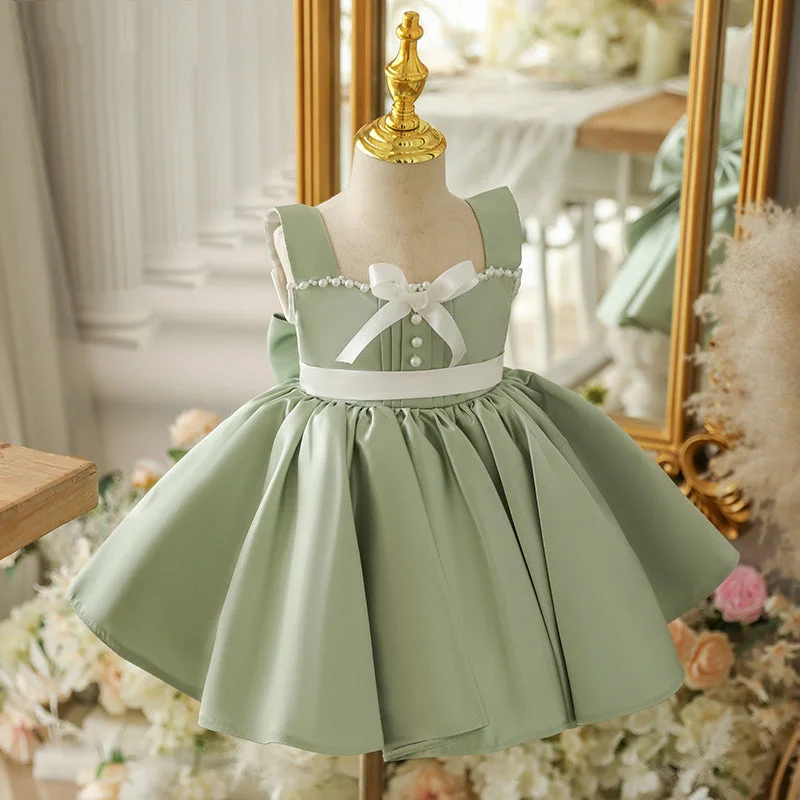Toddler Prom Dress Girl Easter Dress Birthday Party Dress Green Bow Sleeveless Dress Tunics Corduroy durable Toddler Prom Dress Girl Easter Dress Birthday Party Dress Green Bow Sleeveless Dress Tunics Corduroy durable