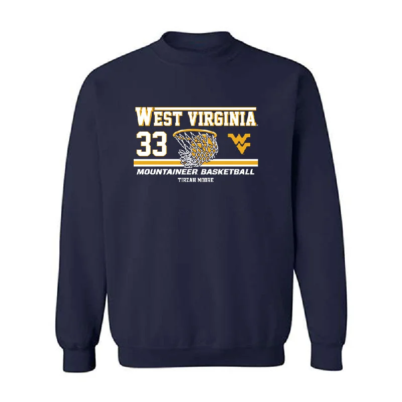 West Virginia - NCAA Women's Basketball : Tirzah Moore - Classic Fashion Shersey Crewneck Sweatshirt Hoodie with Cropped Fit Short Trendy West Virginia - NCAA Women's Basketball : Tirzah Moore - Classic Fashion Shersey Crewneck Sweatshirt Hoodie with Cropped Fit Short Trendy