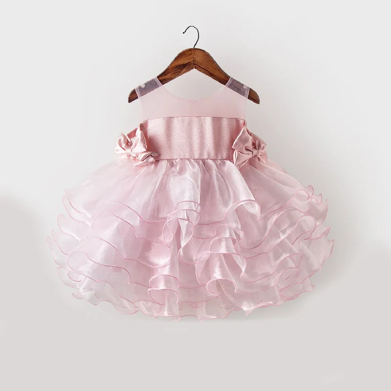 Baby Girl Pageant Princess Dress Girl Pink Puffy Side Bow Birthday Party Dress Pencil Length Work Baby Girl Pageant Princess Dress Girl Pink Puffy Side Bow Birthday Party Dress Pencil Length Work