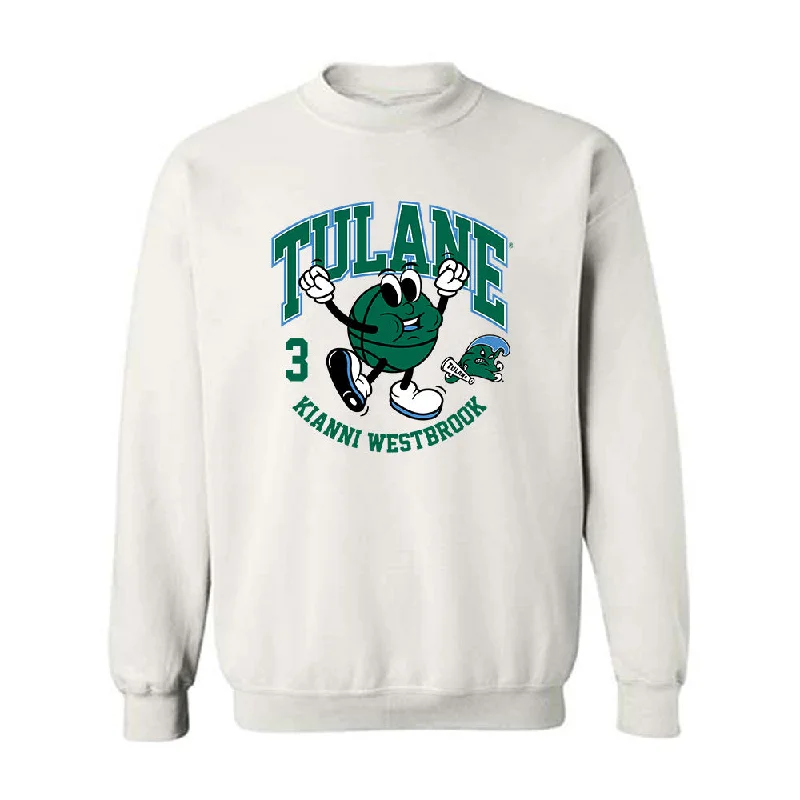 Tulane - NCAA Women's Basketball : Kianni Westbrook - Fashion Shersey Crewneck Sweatshirt Hoodie with Slit Hem Functional Movement Tulane - NCAA Women's Basketball : Kianni Westbrook - Fashion Shersey Crewneck Sweatshirt Hoodie with Slit Hem Functional Movement