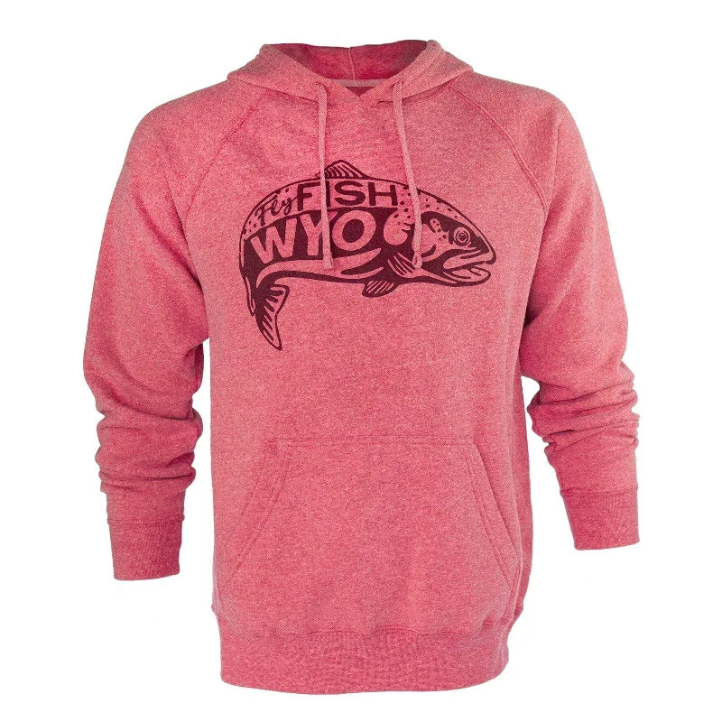 Fish Jump Hoodie - Pomegranate Hoodie with Button Placket Classic Preppy