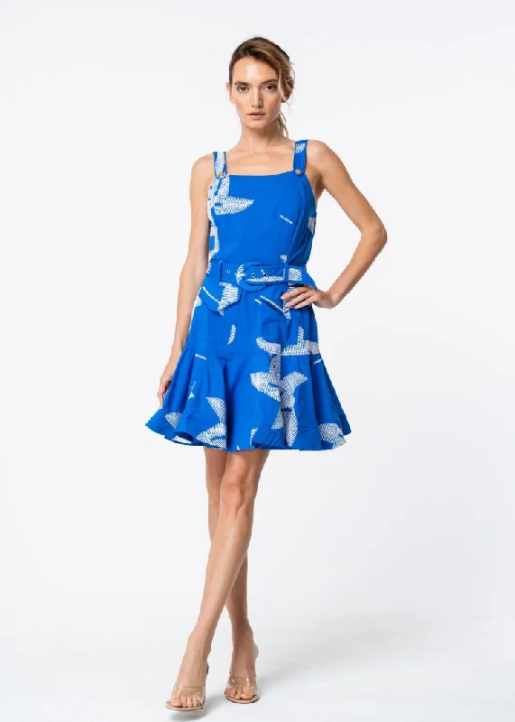 Ciebon Alivia Embroidered Mini Dress- Blue/ White Fashionable Button-Front Mini Dress Ciebon Alivia Embroidered Mini Dress- Blue/ White Fashionable Button-Front Mini Dress